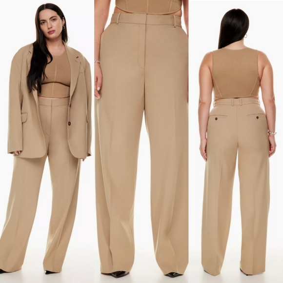 Aritzia Pants - Aritzia Babaton Agency Pant City Wool Lined Gold Camel Size 2